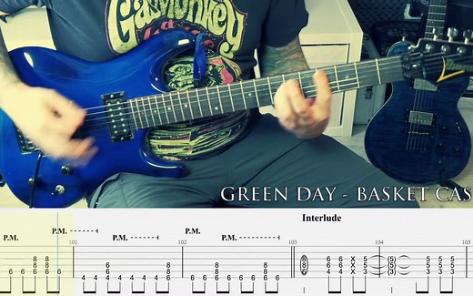 GREEN DAY - Basket Case电吉他教学附谱[GUITAR COVER   TAB]