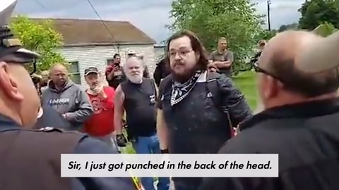 Black Lives Matter protester sucker-punched as bikers overwhelm rally