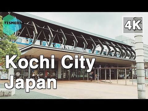 【4K】🇯🇵⛰️Walking around Kochi City (高知市)🎧 in Kochi Prefecture, Japan