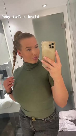 PONY TAIL x BRAID 🤍 #hairstyle #ponytail #ponytailtutorial #braid #fy #fyp