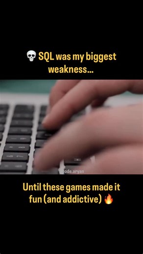 Aryan Shrivastava | AI/ML & Coding 🧑‍💻 on Instagram: "“Games” for learning SQL..🔥💫 #sql #sqlresources #dataanalysis #learnsqlfree #dataanalyst #careerindataanalytics #sqltraining #sqlgames #explore #sqltips #mastersql #explorepageًًً #fyp #fypシ #fypage #careerstrategies #careeguidance #sqltutorial #codinggames"