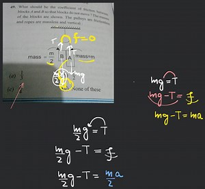 What should be the coefficient of friction between blocks A and... | Filo