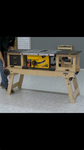 Suso Caamanho on Instagram: "I've just uploaded a new video about the Folding Workstation. I've edited together into one video the five videos that I had already uploaded on this project to make the construction process more streamlined. The design is made up of a folding base to use with a bench table saw and a router. Its compact design and the possibility of moving it around and storing it in various ways make it perfect for a small DIY workshop. It also includes a crosscut sled that can be f