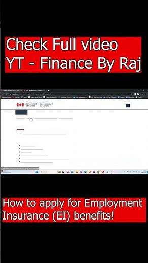 How to apply for Employement Insurance(EI) benefits? #shorts #ei #unemployement #canada #employee