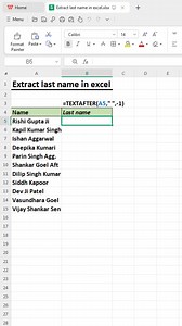 77K views · 309 reactions | Extract last name in excel #exceltutorial #exceltips #exceltricks #excel | Time to Office | Facebook