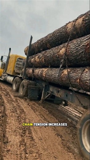 Chains don’t fail randomly. They fail after repeated micro overload. One rut. One shift. One tension spike. That’s how accidents start. Would you stop and re-tighten? #LoggingLife #Kenworth #HeavyHaul #LoadSecurement | Heavy Machinery Visuals