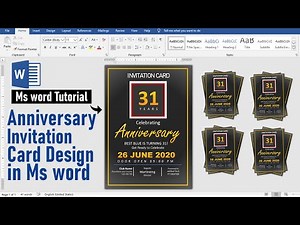Anniversary Invitation Card Design using Ms Word || Invitation Card Design || Ms Word Tutorial ||