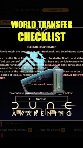 Do THIS Before Transferring World Dune Awakening