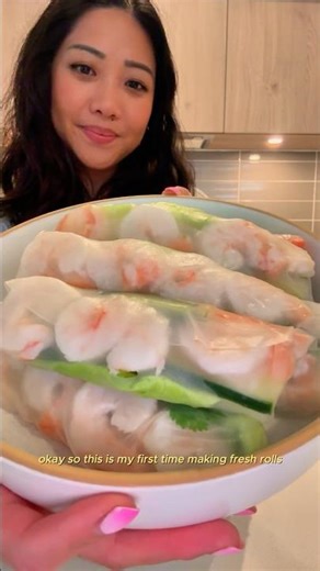 My first time making fresh rolls! 🤭