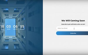 【HTML   CSS】Responsive coming soon page with Awesome newsletter HTML CSS & JS