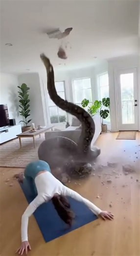 "Her WORST Nightmare! 😱 Python Attacks During Yoga Session #Shorts"