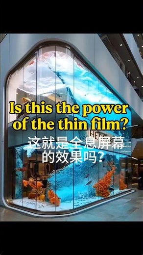 It can be stuck onto glass, turning the glass into a display screen#leddisplay #design #indoorscreen