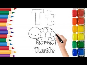 🐢 Learn to Draw 'T' for Turtle! Easy and Fun Letter Drawing Tutorial | Little Sketcher 🖍️✨