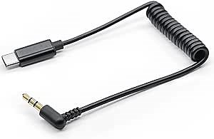USB-C Microphone-Adapter - 3.5mm TRS to Type C Video Mic Cable with 24bit 192kHz ADC - Compatible with Samsung Android Phones and RODE VideoMicro - Not for Camera