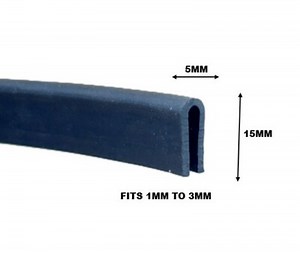 Medium BLACK Rubber U Channel Edging Trim Seal 1mm - 3mm  | eBay UK