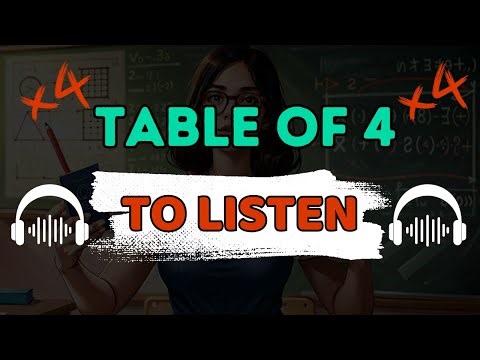 Times Table of 4 | Learn the 4 Times Table Just by Listening