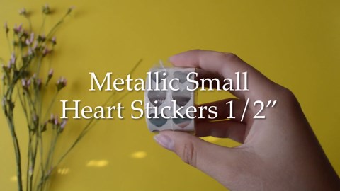 Metallic Gold Heart Stickers, 1/2" Inch, 1000 Adhesive Labels per Roll - Ideal for Crafting, Valentine's Day, and Non-Candy Favors in Schools, Parties, and Art Projects
