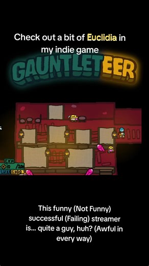 This is Gauntleteer, my indie game! This video here shows a bit of Euclidia in the Waterwake Mines. He'll be... clip farming alongside you in your adventures in Aurelia! I've been working on this indiegame for a while now, and it's been coming along lovely! It's inspired by the likes of Mario and Luigi in terms of humor and overworld design, but the battle system is 2D and akin to that of Cuphead. It's a difficult game, and I'm very happy with how it's coming along! #indie #indiegames #indiegame