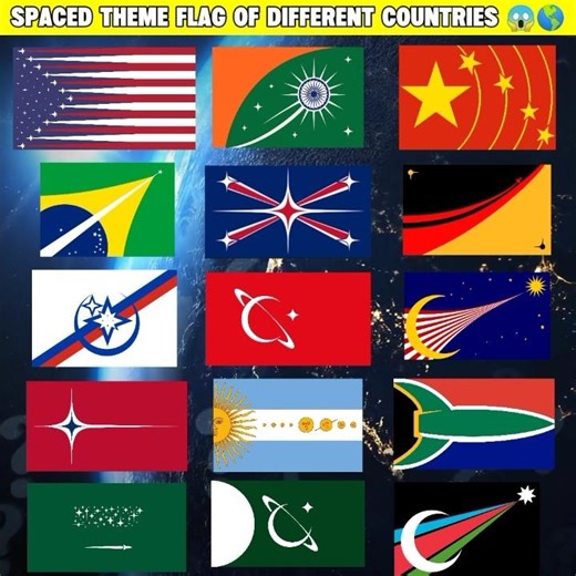 Spaced theme flags of different countries 😱🌎#shorts#shortsfeeds#spaceflag#flag by @thePakistani