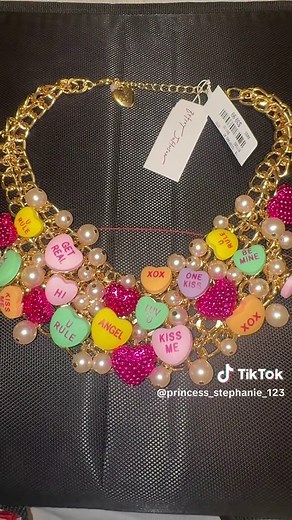 I am OBSESSED with all the @Betsey Johnson jewelry I snagged this week for Valentine’s Day 💖✨ It is sparkly bold and SO cute I could not pass it up If you love fun statement pieces hurry and RUN to @TJ Maxx before they sell out #jewelry #ootd #tjmax #shopping #teachersoftiktok