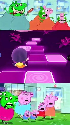 Peppa Pig Transformation dance song Tiles hop rush #peppapig #tileshop