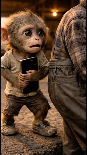 Poor baby MONKEY saves an old man from the exploding