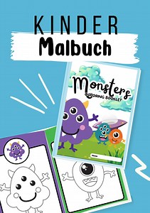 Monsters Coloring Book – 11 Printable Pages   Cover, Fun Kids Coloring Activity, Instant Download - Etsy.de