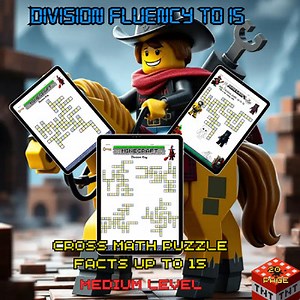 Division Fluency to 15 Part#2 Minecraft Cross Math Puzzle