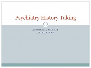 Psychiatry History Taking - SlideServe
