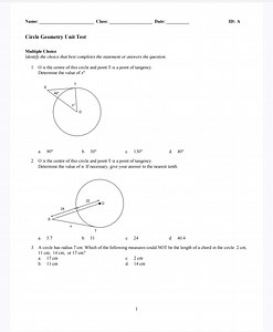 Circle Geometry Unit TestMultiple Choice Questions:O is the... | Filo