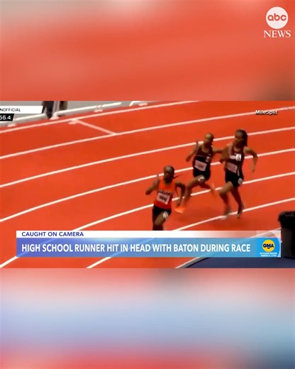 A runner was competing in the 4x200 relay at the Virginia State High School League Championships when another athlete struck her in the head with a baton. ABC News' Janai Norman has more. | ABC News