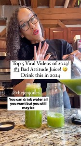 One of my top viral recipes on alllll platforms- bad attitude juice! Hydrate your personality in 2024 🤣 okayyy Juicer is the Nama J2 juicer. Use my code JENJONES10 at namawell.com link in bio! Glowing skin by @nevell_skin coffee oil! The only moisturizer I use. Link in bio or at nevellskin.com Jars linked on my Amazon storefront! @dontforgetthecinnamon_ merch coming soon! Organic: 1 pineapple 1 large cucumber 1 small handful of parsley Ceylon cinnamon- don’t forget it! . . . . . #newyearnewyou 