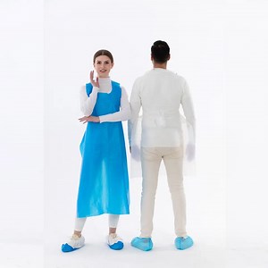 [Hot Item] Best Waterproof Anti-Dirty Kitchen Aprons Large Bib Apron Disposable PE Barber Apron