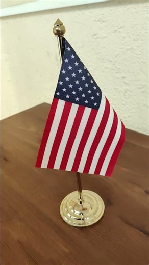 USA Table Flag | Gold Acrylic Pole and Base #shorts
