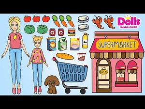 Paper dolls supermarket DIY