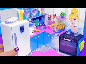 DIY Miniature Cinderella Dollhouse ~ 12 Kitchen crafts: fridge, stove, blender and more
