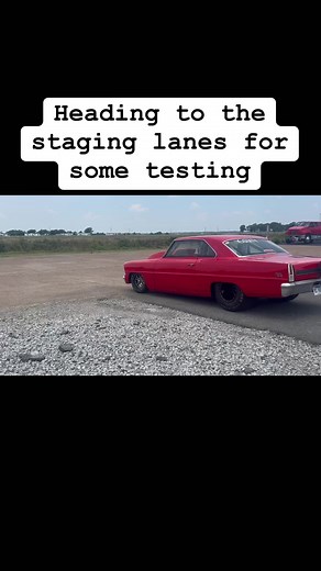 ‘67 Chevy II Nova, Red Hulk Racing doing some test n tune at Newport Raceway for Saturday’s race at Centerville Dragway Inc. Hope to see y’all there. #dragracing #chevynova #chevynation #racecar #JasonMomoa #veryexcited #bigblockchevy | Red Hulk Racing