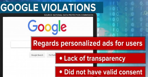 Google fined $57 million for violating Europe's data privacy law