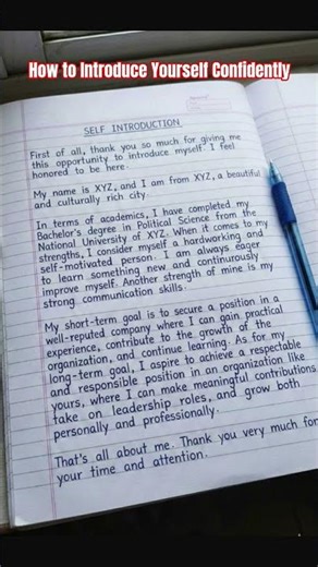 Introduce Yourself Confidently in 30 Seconds 🎤🔥 #interviewpreparation #englishpractice #shorts