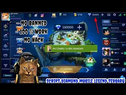 Script Diamond Mobile Legends terbaru 16K diamond