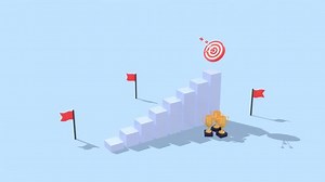 Stair to Success Animation with Steps to Reach Goals and Progress Concepts.