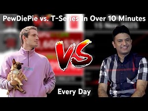 PewDiePie vs. T-Series In Over 10 Minutes: Every Day (2010-2025)