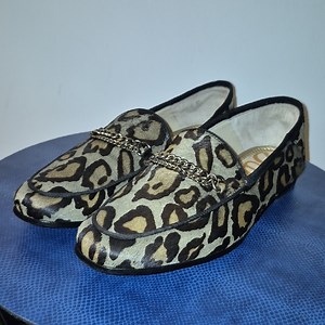 Sam Edelman Lorraine Calf Leather Loafers with Chain Detail sz. 8M (#1724)