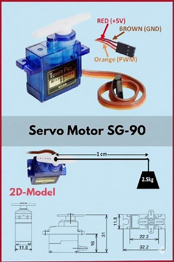 Servo Motor SG-90 pinout description