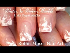 No Water Needed - DIY WHITE Marble nail art Tutorial