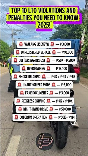 Top 10 LTO Violations And Penalties You Need To Know 2025! 🚔😊☝️ #top10 #lto #violations #didyouknow