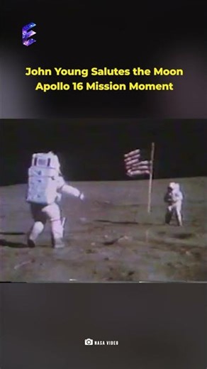 Apollo 16: The iconic moment on the moon that created history! #shorts #edgeoftheuniverse #space