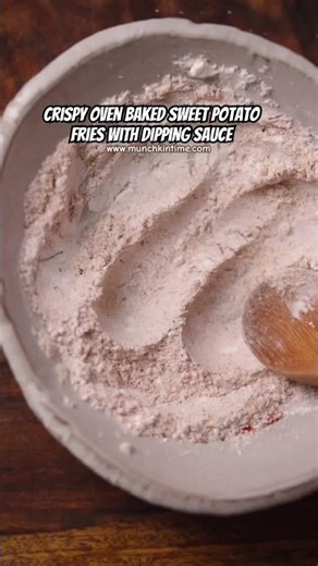 Crispy Oven Baked Sweet Potato Fries with Dipping Sauce #bakedpotato #sweetpotato