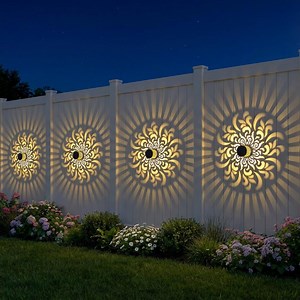 Rotating Pattern Solar Fence Light, Metal Outdoor Deck/step Wall Lamp, Suitable for Garden Decoration. - Etsy