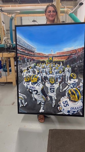 75K views · 2.1K reactions | THE GAME - mood all week  #GoBlue #OSU #TheGame #art | Helen Hines Art | Facebook